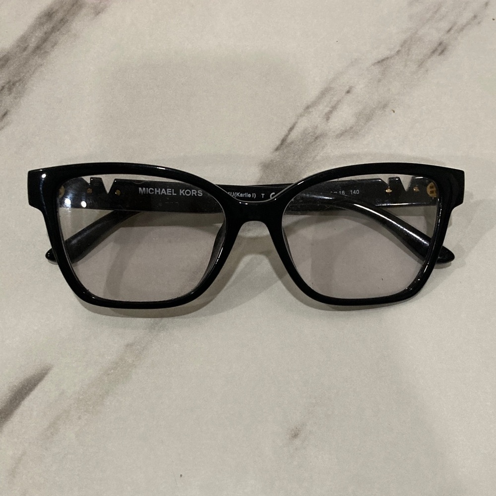 Michael Kors Black Rectangular Women's Eyeglass Frames